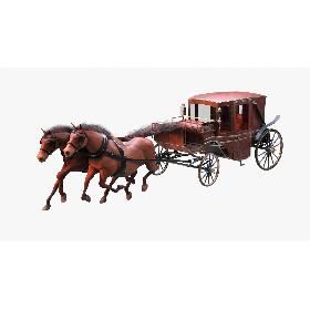 Carriage with Horses 3D model